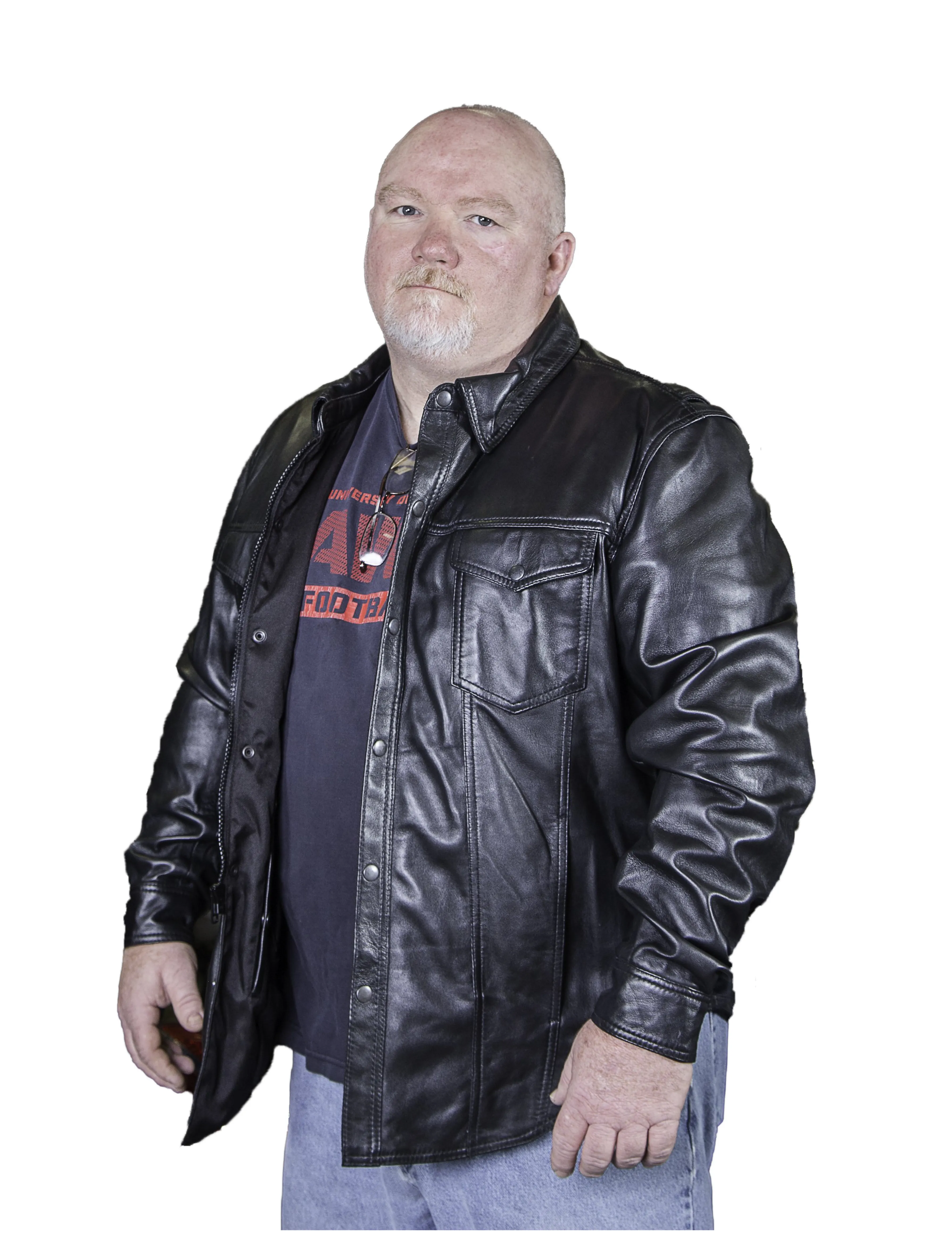 Leather motorcycle lightweight shirt - western biker club soft leather shirt HL10403